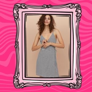 Striped Faux Wrap Dress